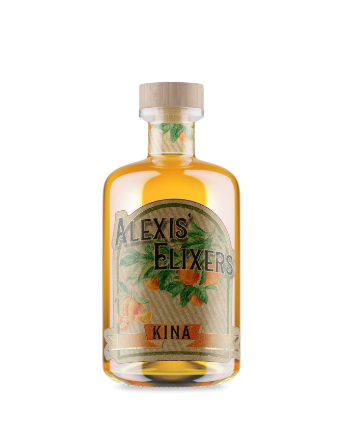 kina, liquor label design