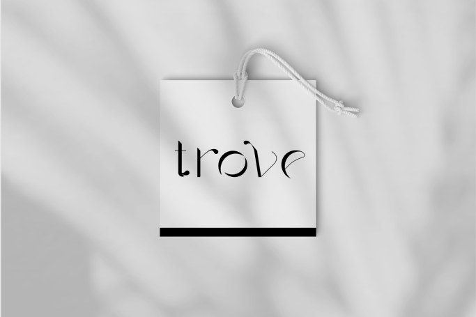 Clothing tag with brand 'trove' written